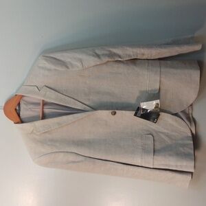 NWT  H & M Cream Linen Slim Fit Summer Sport Jacket 38R